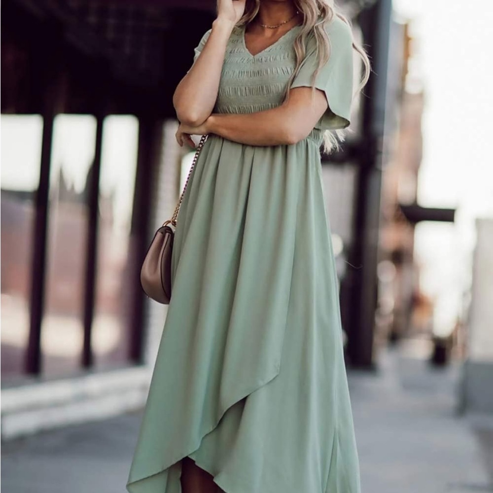 Chic Sage High Low Dress